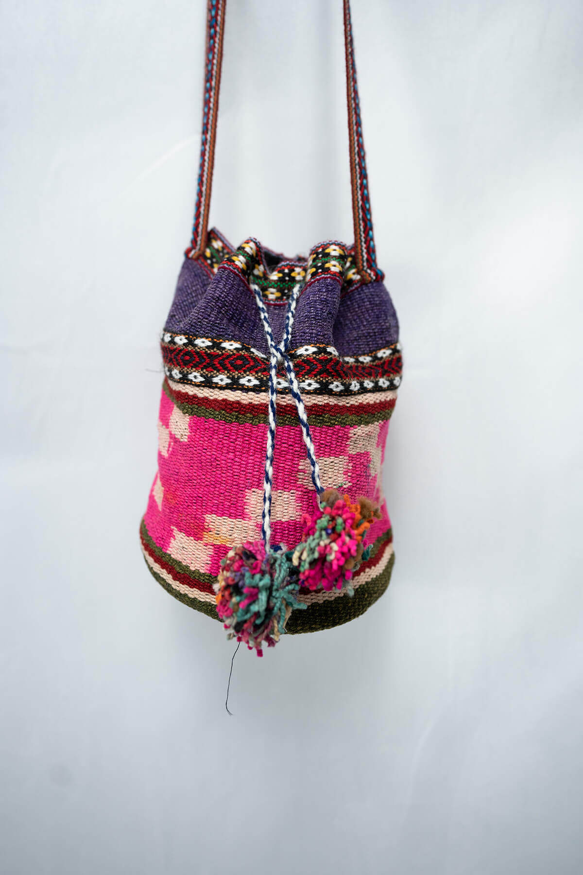 Accessory Purse Franco 100% Peruvian Sheep wool Handmade Purple Women