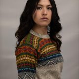 Pullover Sweater Chalan Beige 100% Peruvian alpaca Handmade Women's