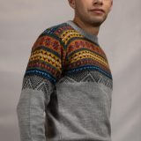 Pullover Sweater Chalan Gray 100% Peruvian alpaca Handmade Men's