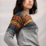 Pullover Sweater Chalan Gray 100% Peruvian alpaca Handmade Women's