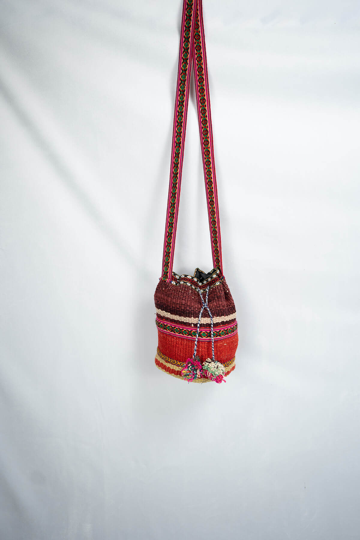 Accessory Purse Franco 100% Peruvian Sheep wool Handmade Brown Women