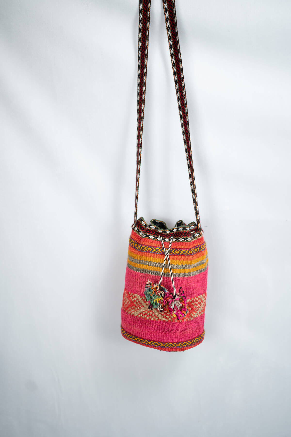 Accessory Purse Franco 100% Peruvian Sheep wool Handmade Pink Women