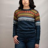 Pullover Sweater Chalan Blue 100% Peruvian alpaca Handmade Women's