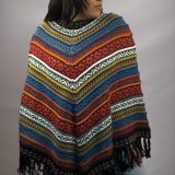 Poncho Lanera wool Black 100% Peruvian alpaca Handmade Women's