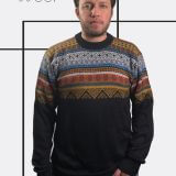 Pullover Sweater Chalan Black 100% Peruvian alpaca Handmade Men's