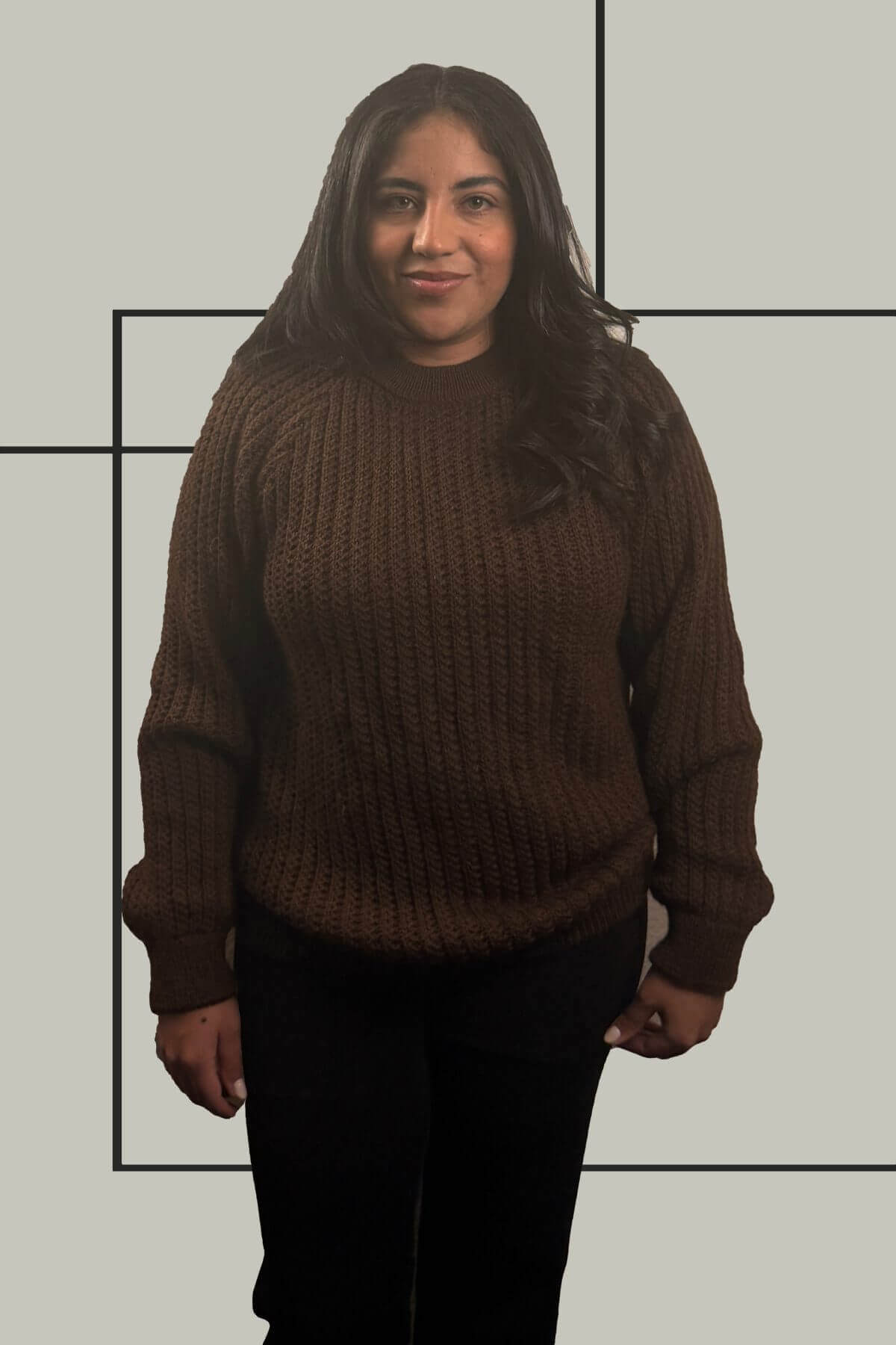 Pullover Sweater Zuri Brown 100% Peruvian alpaca Handmade Women's