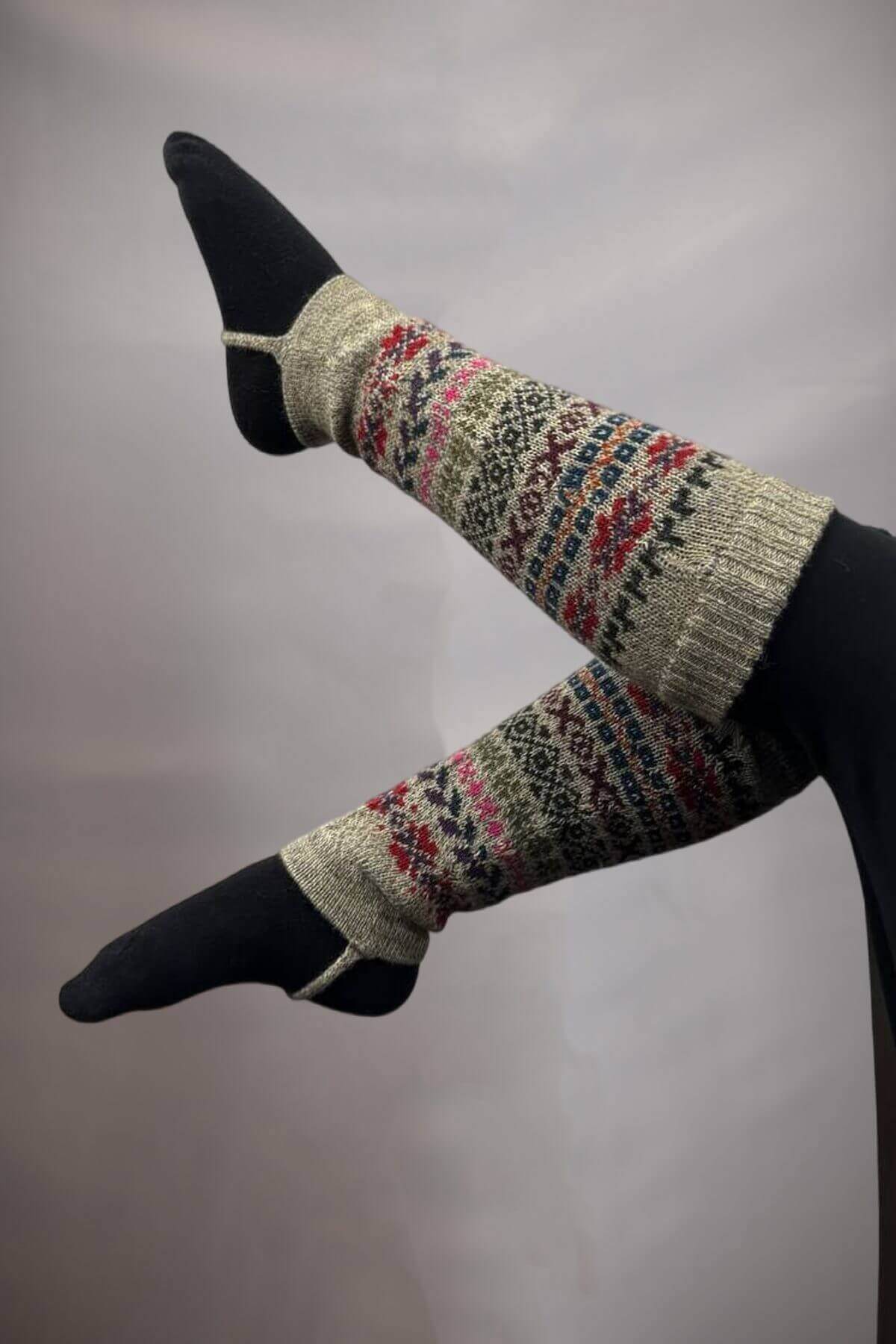 Alpaca wool leggins leg warmers 100% Peruvian alpaca Handmade Women's